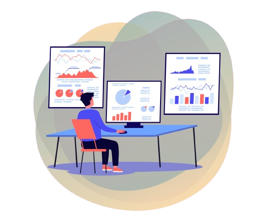 Abstract visualization of data charts and analytics fueling business growth, symbolizing StackAdapt’s data-driven approach
